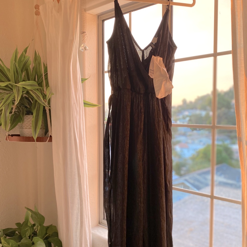H&M Black Shiny Jumpsuit Brand New